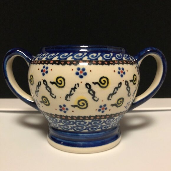 Polish Pottery Boleslawiec Stoneware  Confetti, Festive Garden, Sugar & Creamer - Picture 3 of 8